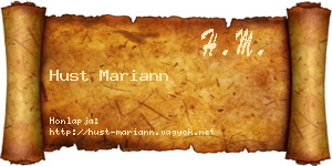 Hust Mariann névjegykártya