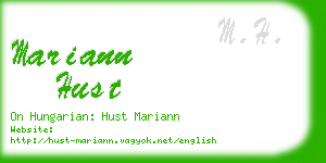mariann hust business card